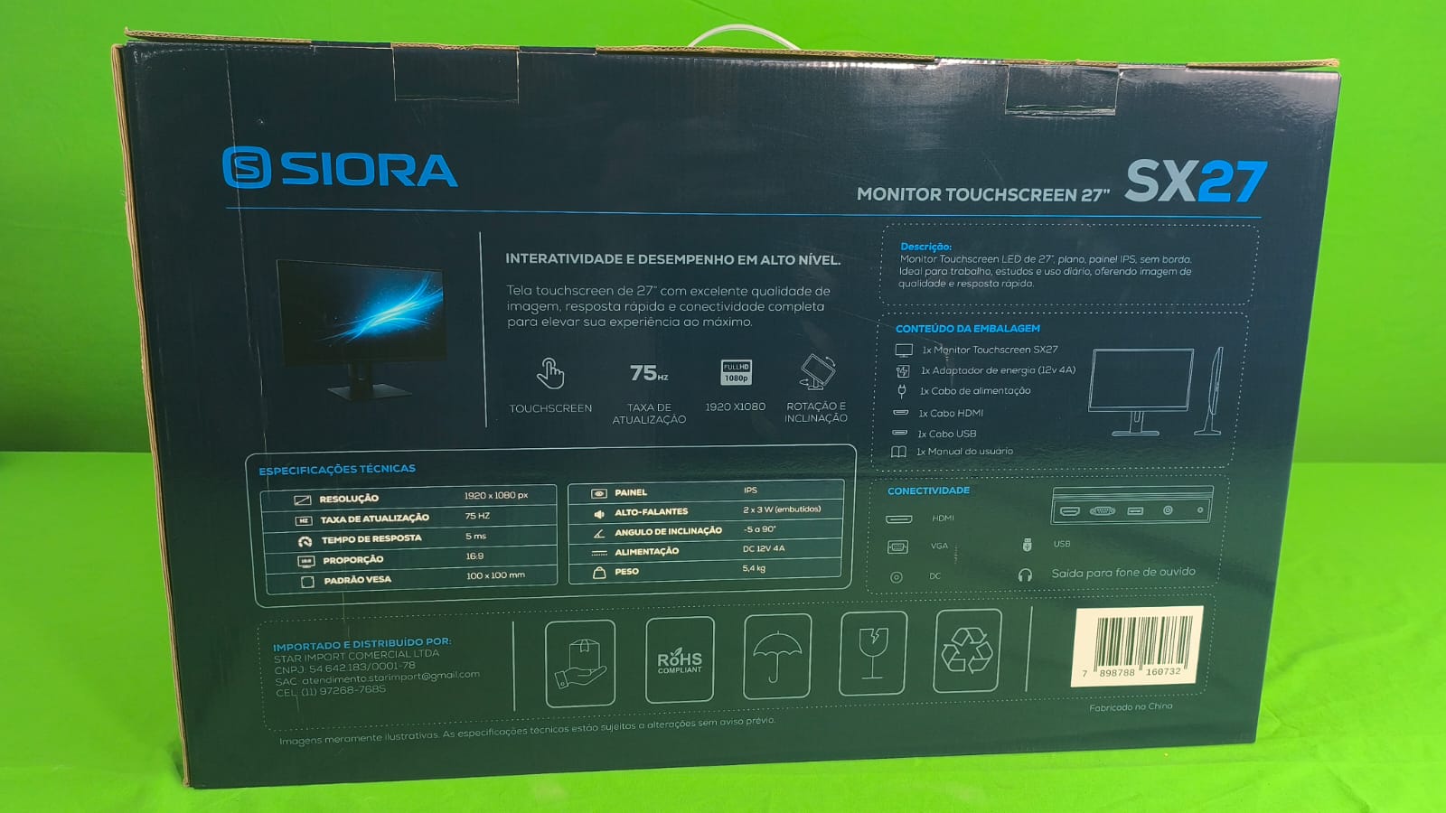 Monitor Gamer 27"  Touchscreen 75Hz SIORA-SX27